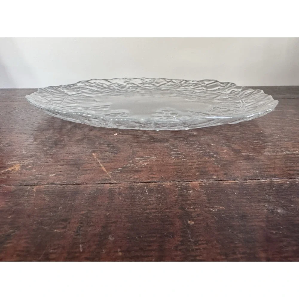 Vintage Mikasa‎ Grape Leaf Platter Clear Glass Serving Plate OS Cottagecore